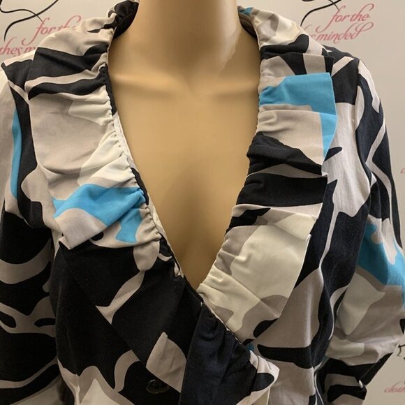 Sandro. Size Medium. Flashy Ruffled Lined Jacket or Blouse. Pockets. B69 - Picture 2 of 6